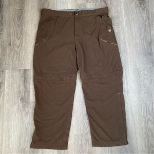 Mountain Hardwear Pants Mens 40 Brown Convertible Hiking‎ Belted Pockets Nylon